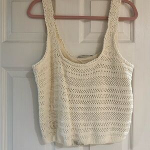 Abercrombie & Fitch Cream Crochet Tank Top